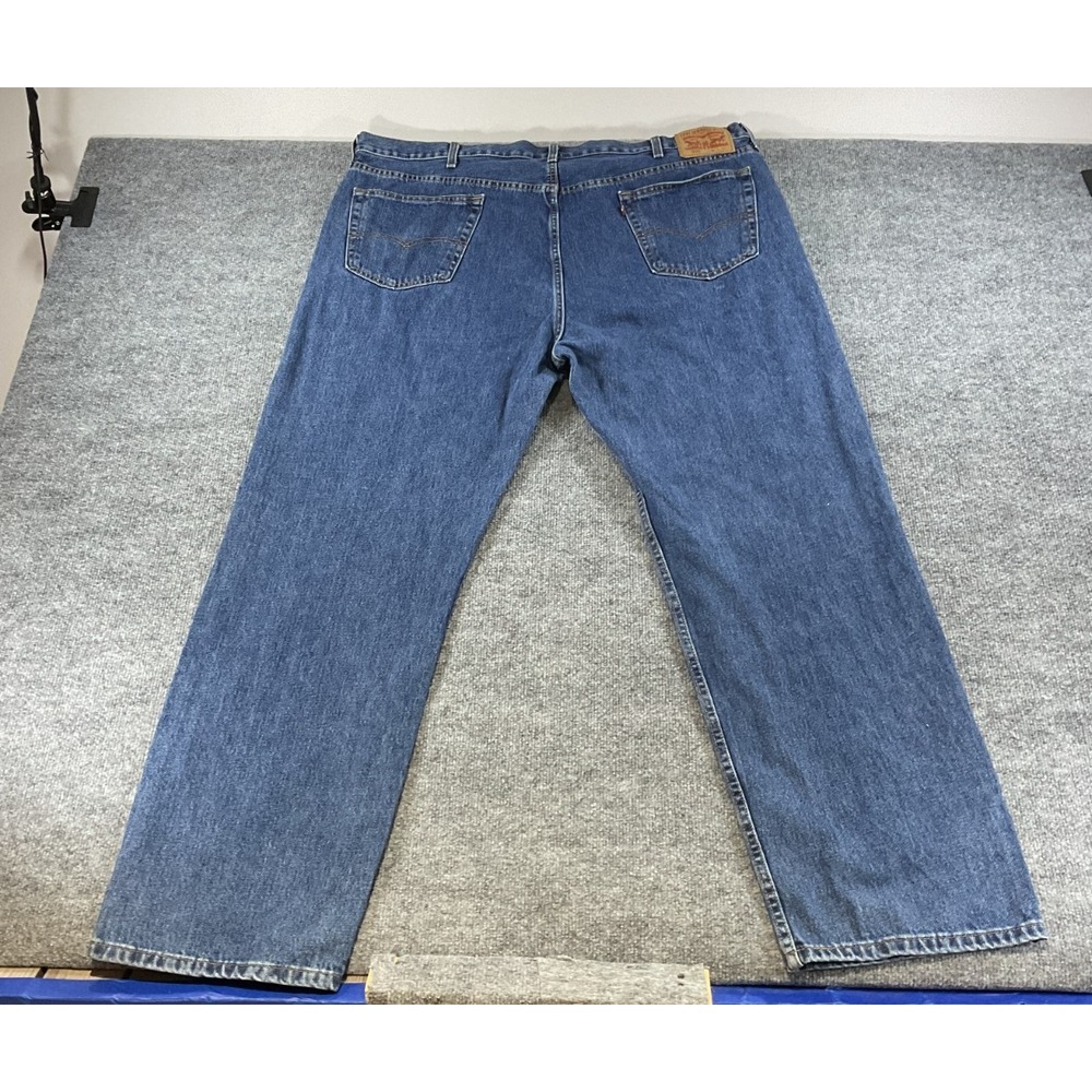 Levis 505 Jeans Mens 48x34 Blue Regular Fit Straight Leg Denim Classic Big & Tal